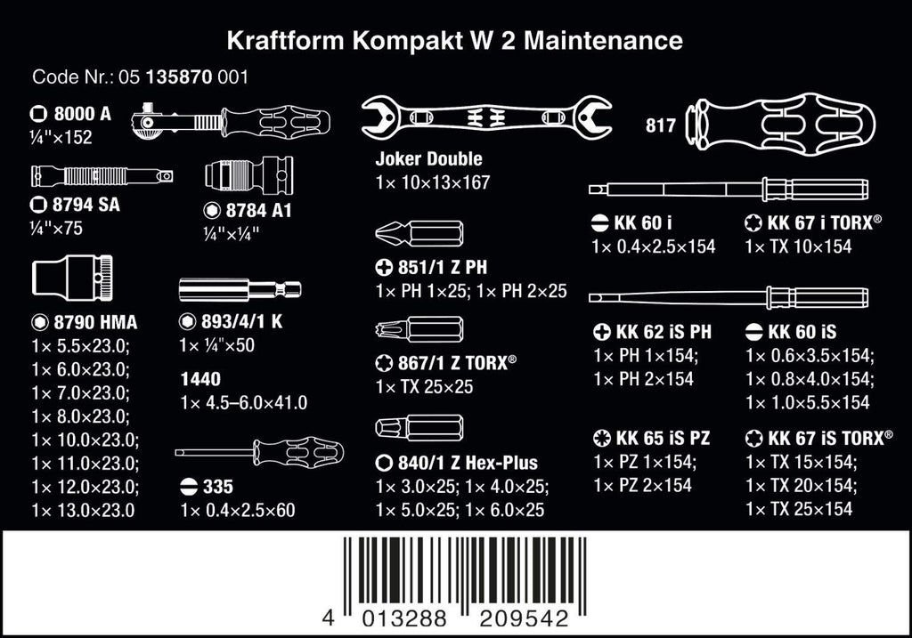 W5135870001 Kraftform Kompakt W 2 Maintenance, 35 Pieces