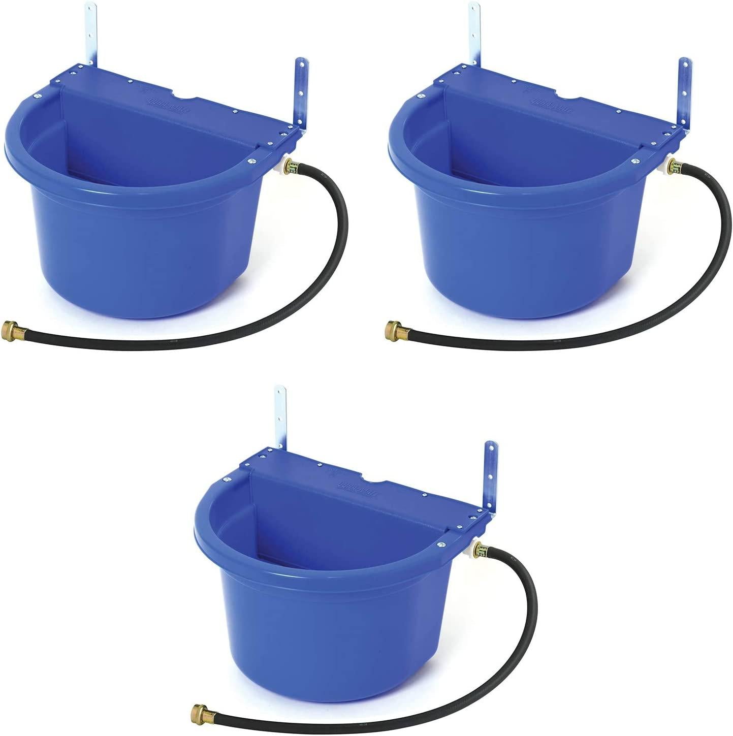 Little Giant FW16BLUE 4 Gallon Capacity Automatic Float Controlled Waterer Animal Horse & Cattle Livestock Water Trough, Blue (3 Pack)