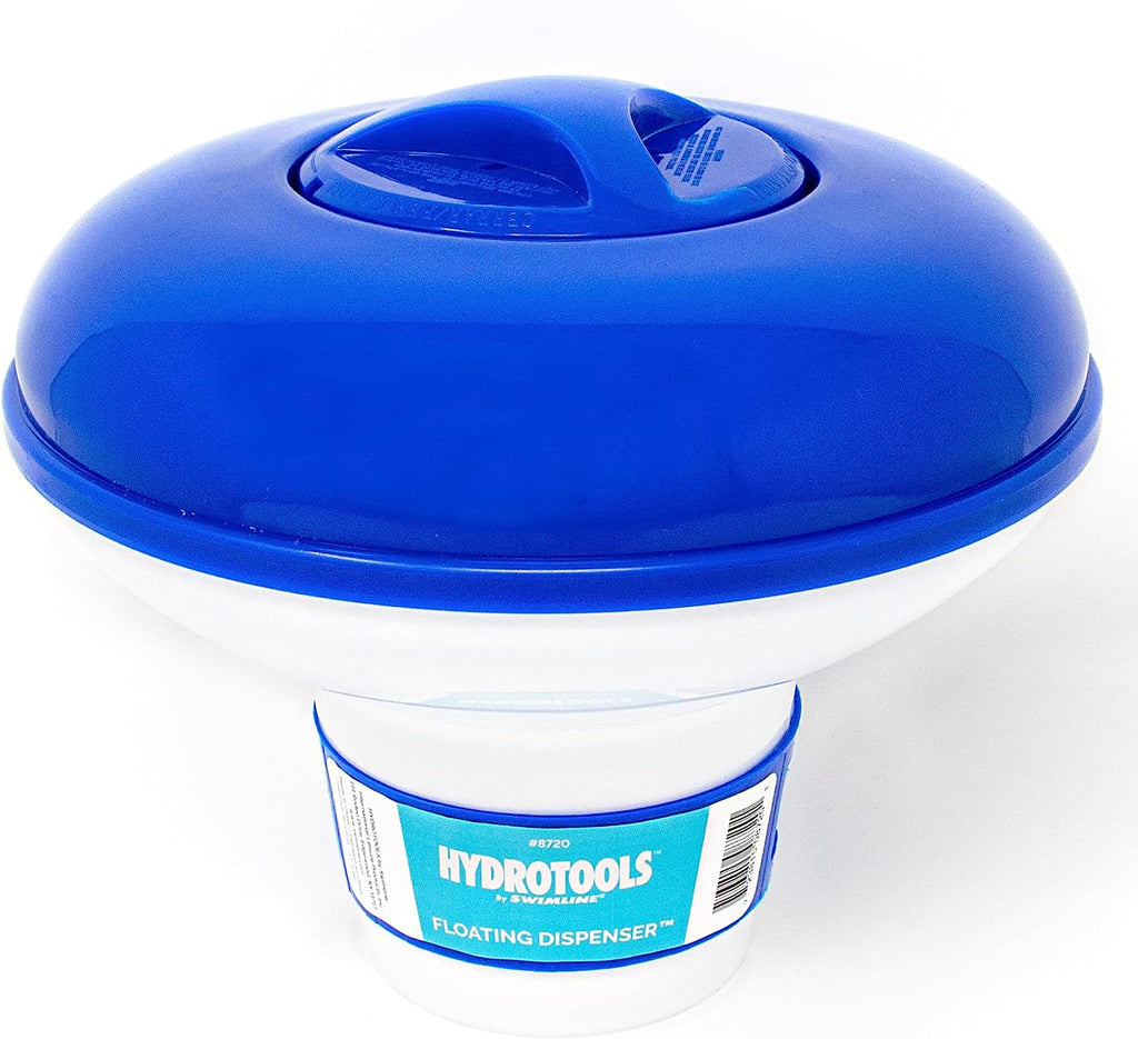 HYDROTOOLS BY SWIMLINE 8720 Extra Large Capacity Pool &amp; Spa Chemical Dispenser | Compatible With Bromine &amp; Chlorine Supports 1-3’’ Tablets | Adjustable Control Ring For Customizable Flow Rate