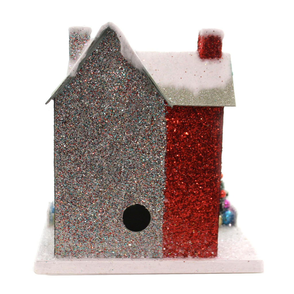 Cody Foster Merry &amp; Bright Glitter Cottage Putz House Reindeer Christmas Hou275