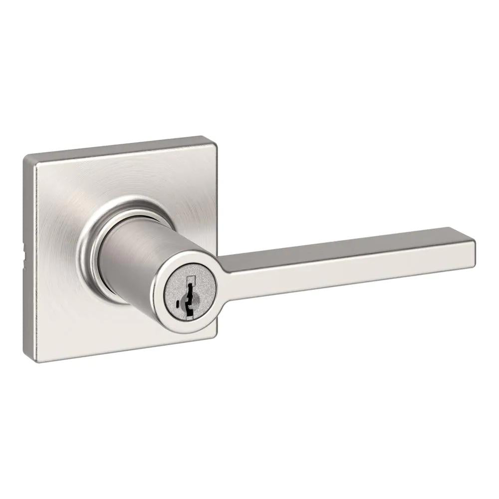 Casey Satin Nickel Keyed Entry Door Lever Featuring SmartKey Technology and Microban