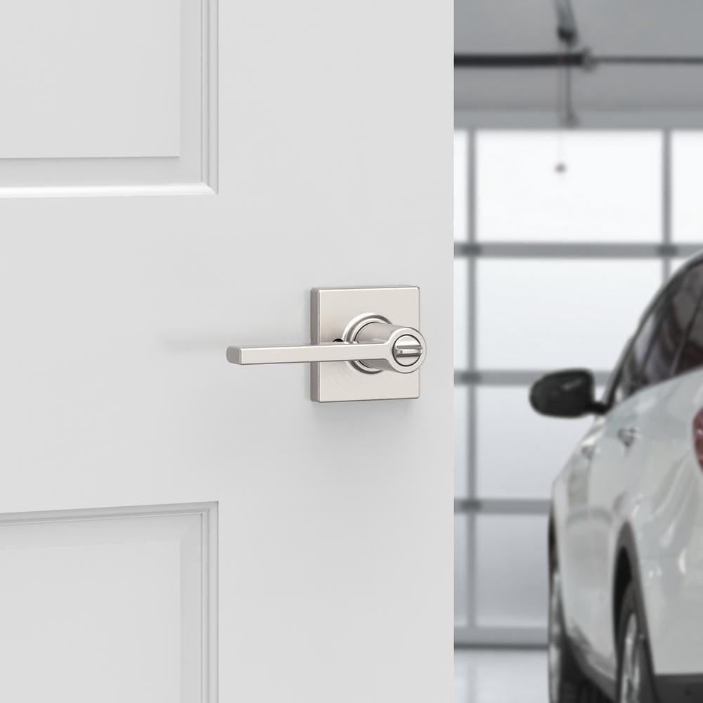 Casey Satin Nickel Keyed Entry Door Lever Featuring SmartKey Technology and Microban