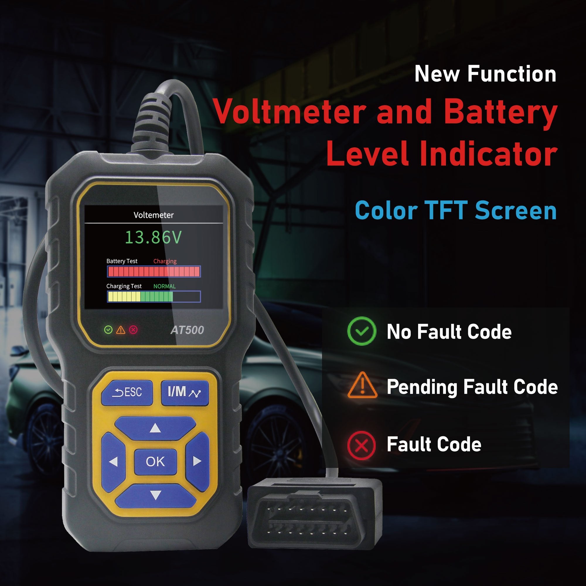 Car Code Reader, OBD2 Scanner Check Engine Light Fault Code Reader Scanner CAN Diagnostic Scan Tool For All OBDII Protocol Cars Since1996