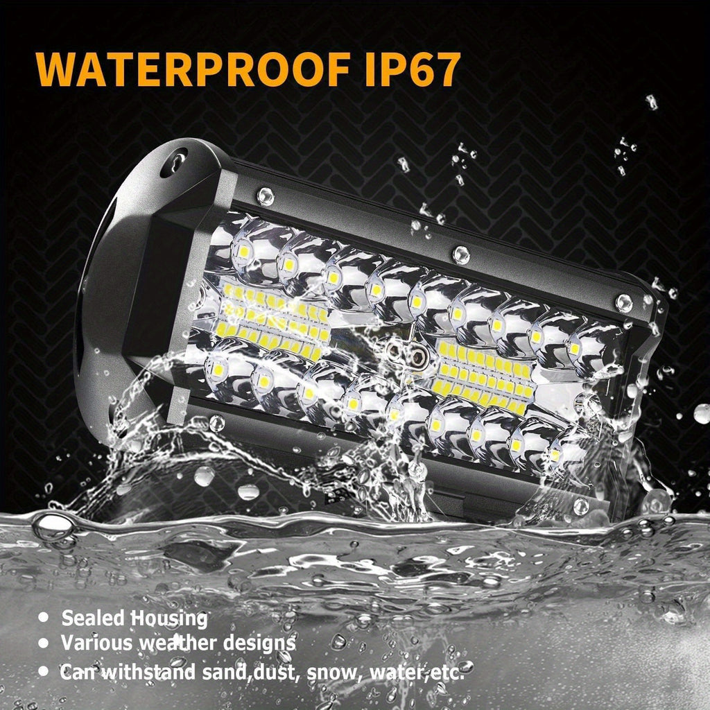 4 Pack Of 120W 12000lm LED Work Light Bar, Led Fog Light 7 Inch Off Road Light Waterproof Die-Casting Aluminum Alloy Shell For Jeep Boat UTV Truck ATV