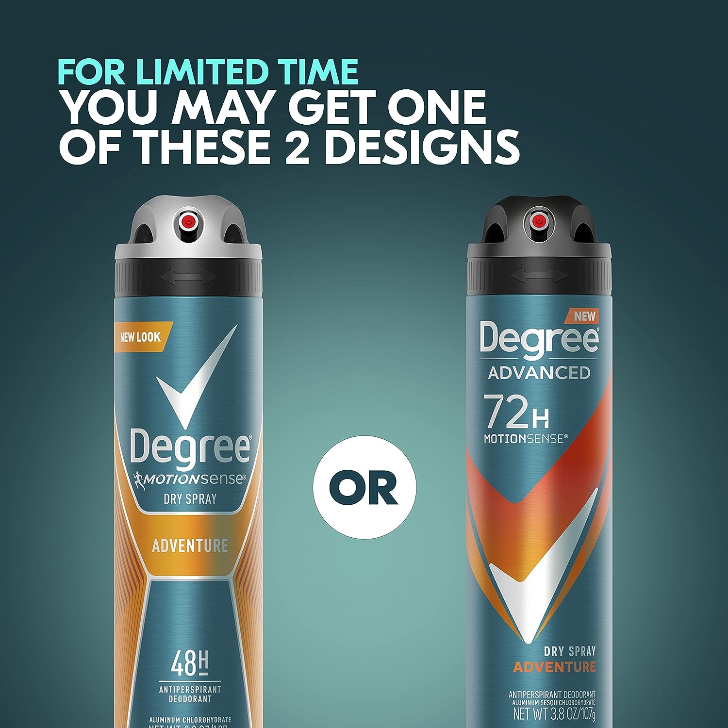 Degree Men Advanced Antiperspirant Deodorant Dry Spray Adventure 72-Hour Sweat and Odor Protection Deodorant For Men With MotionSense Technology 3.8 oz