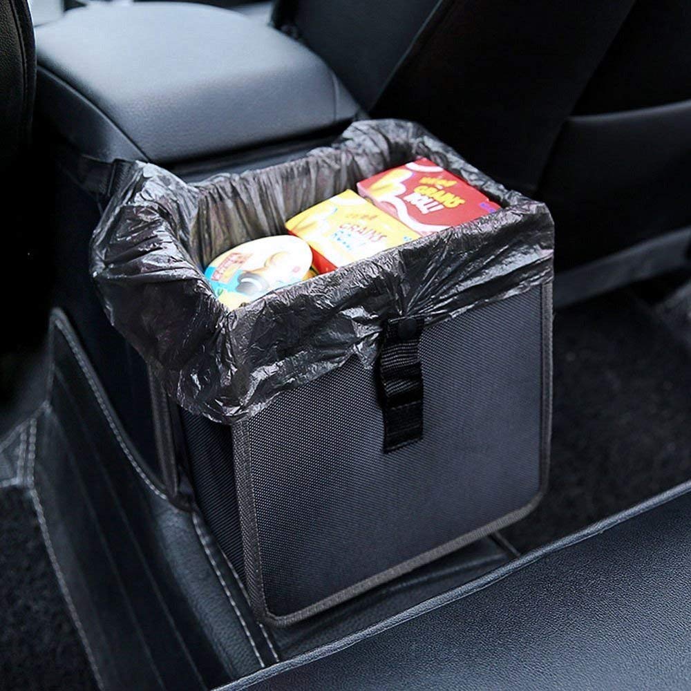 Hanging Car Trash  Can, Armrest Box Hanging GarbaBasket, 2 Gallons Waterproof Black Litter GarbaOrganizer Car Interior Accessories