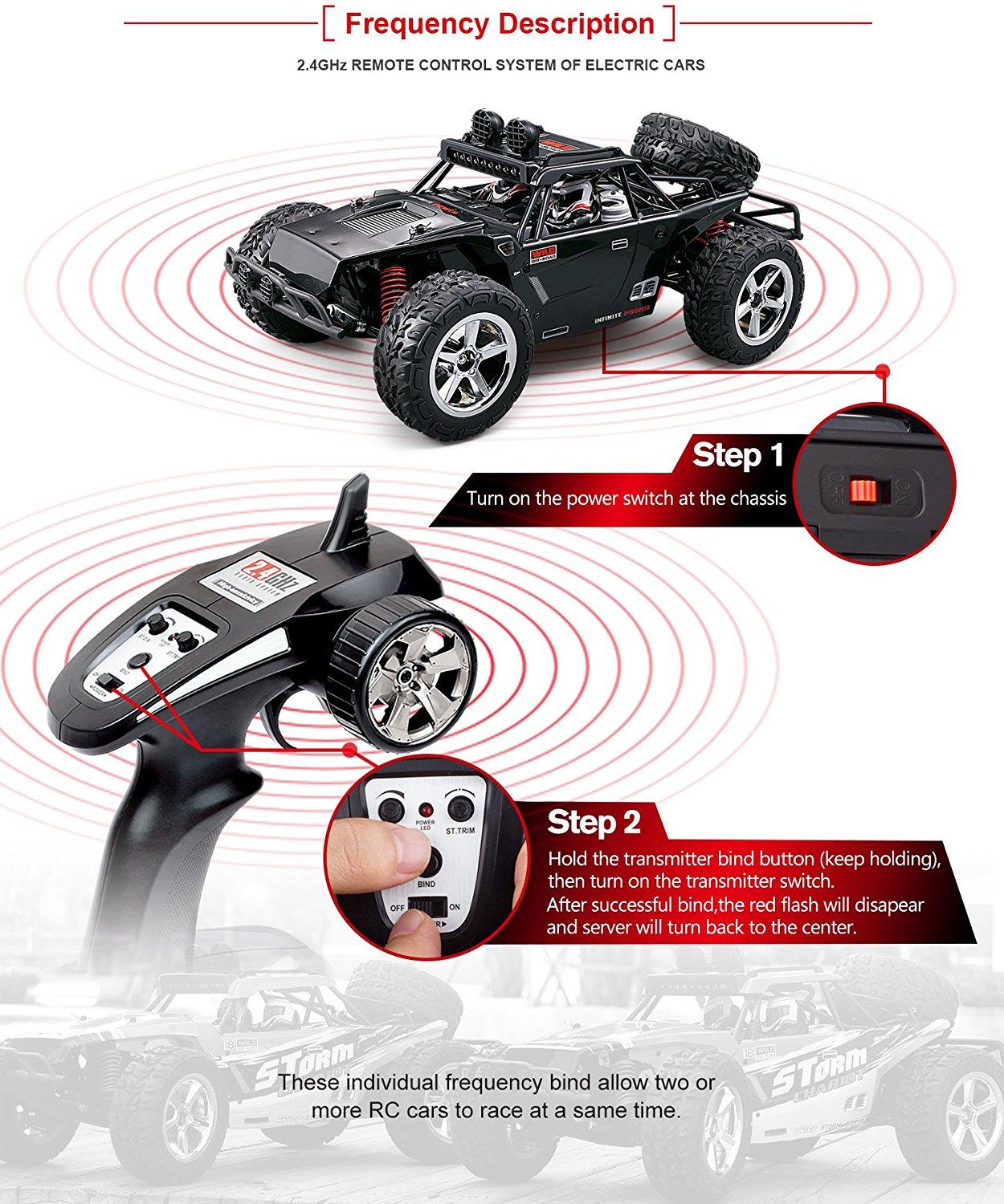 FMT 1:12 SCALE RC CAR Desert By High Speed 30MPH+ 4x4 Fast Race Cars RTR Racing 4WD ELECTRIC POWER 2.4GHz Radio Remote control Off Road Truck (Color: Gray)