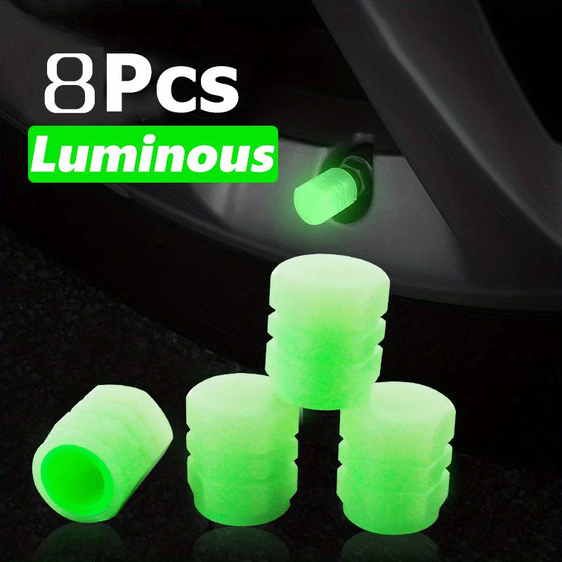 4pcs Webdiennuoc Valve Caps, Luminous Caps, Universal Fluorescent Tire Valve Caps 4pcs/Set, Fluorescent Tire Valve Caps STEM Caps