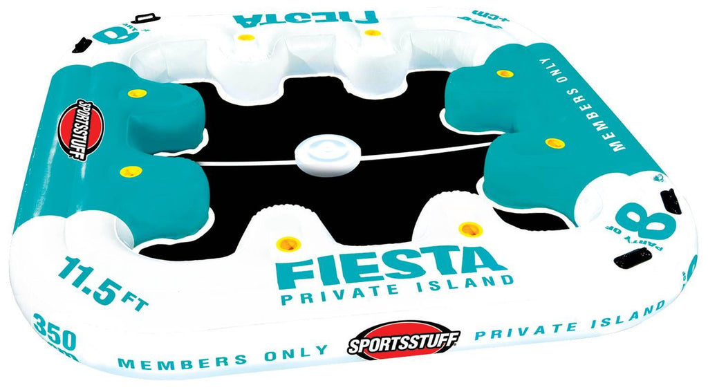 Sportsstuff Fiesta Private Island 8-Person Floating Lake Raft w/ Cooler (2 Pack)