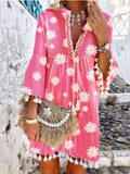Bohemian Casual Chrysanthemum Fringed Dress