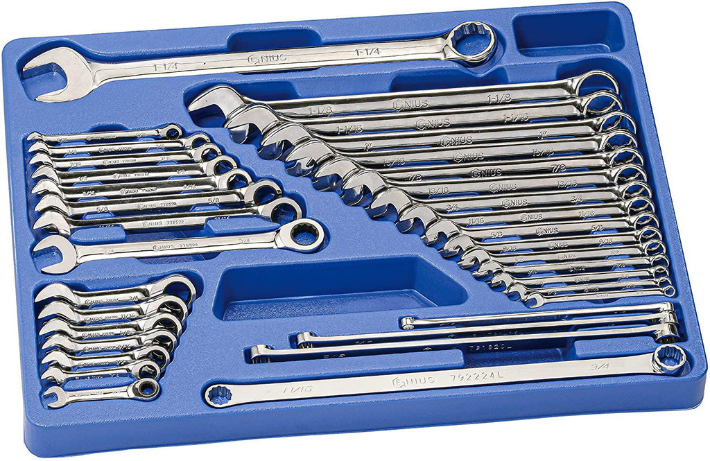 GENIUS TOOLS 35 Piece SAE Complete Wrench Set MS-035S
