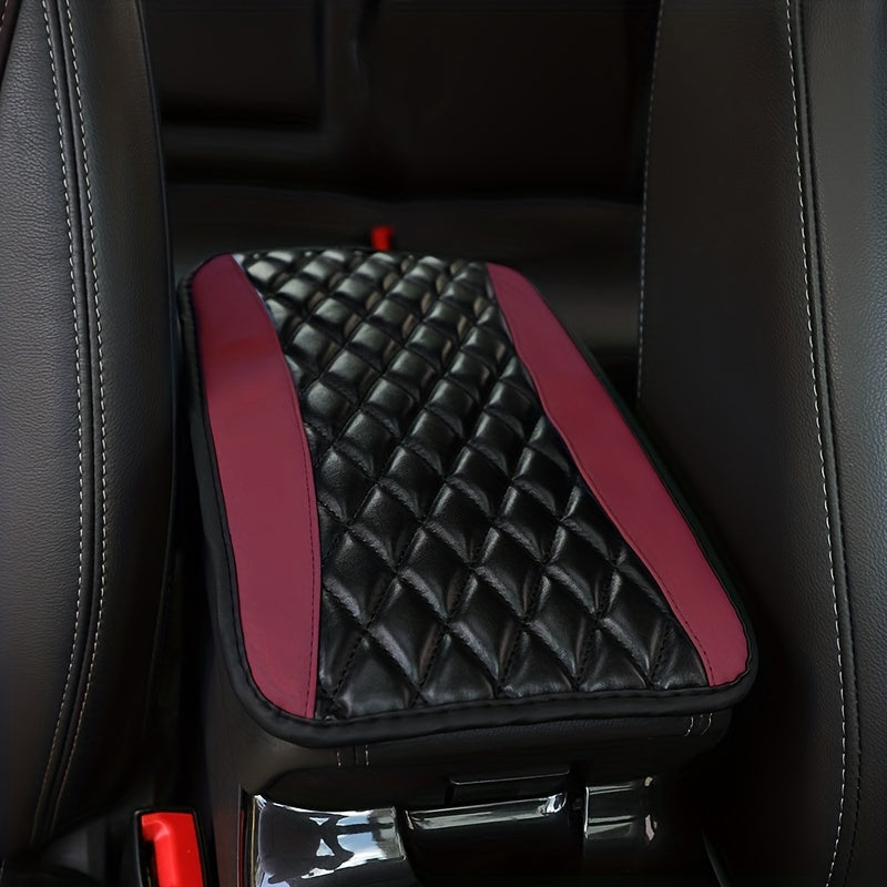 1pc SponAnd PU Leather Armrest Pad Cover Center Console Mat Car Accessories