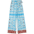 blue abstract wide leg pants