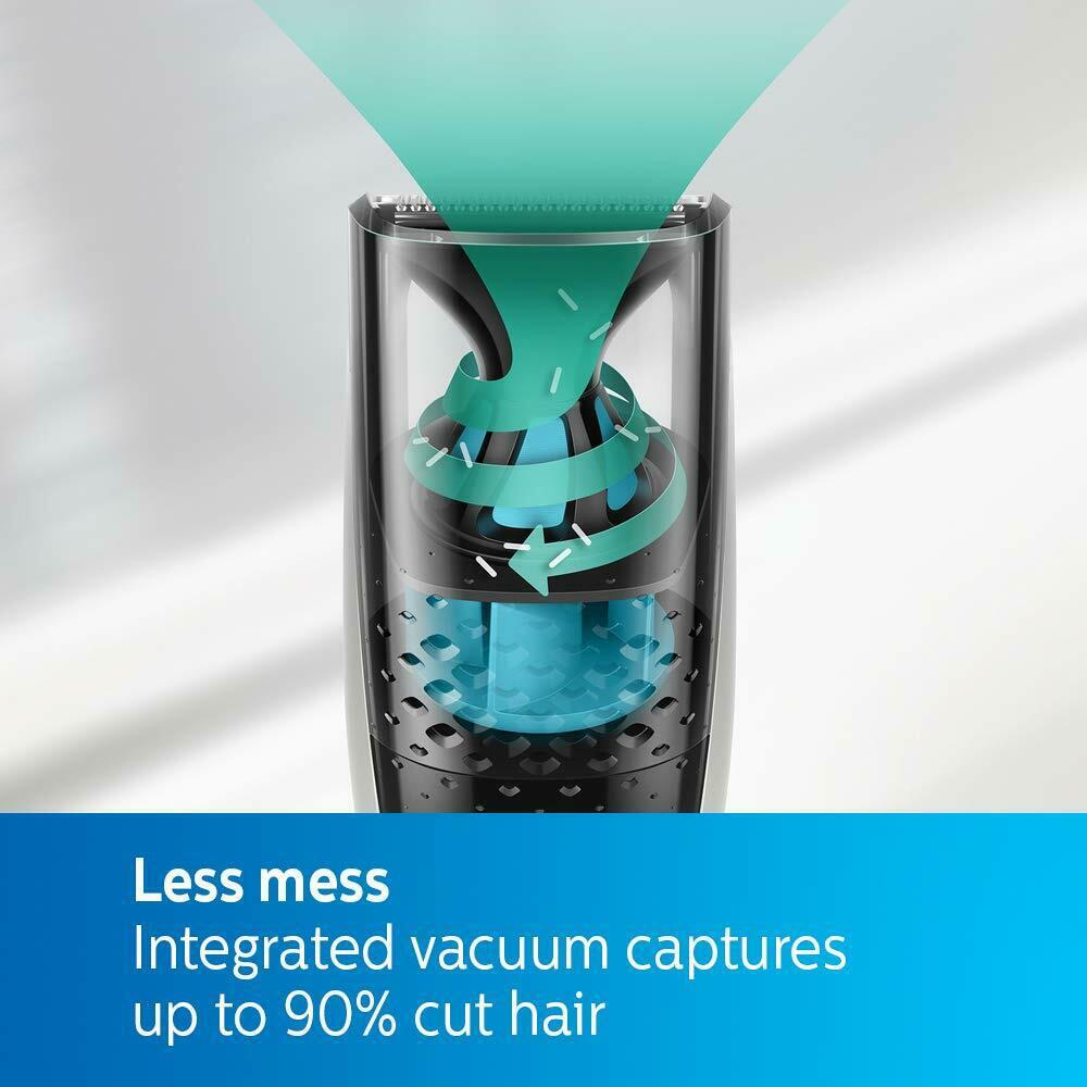 Philips Vacuum Beard Trimmer Cordless and Corded for Men BT7206-15