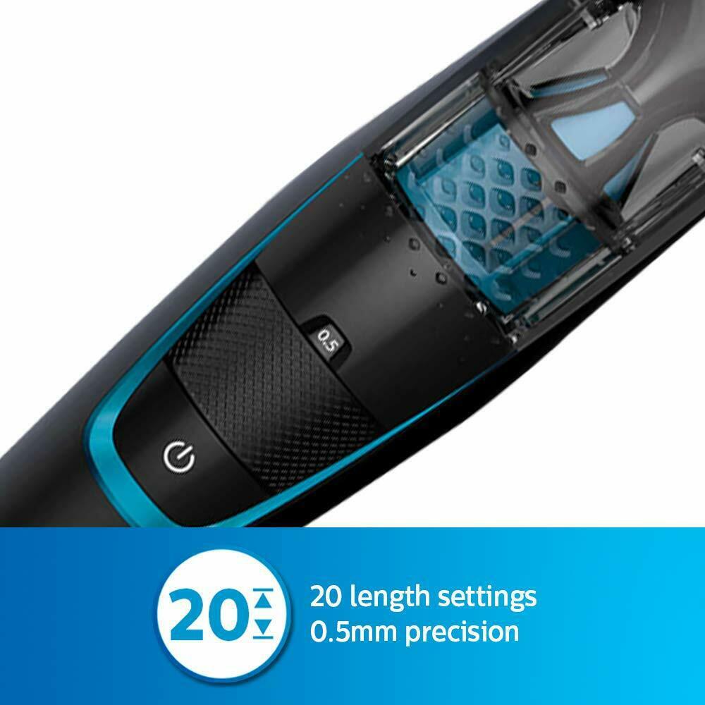 Philips Vacuum Beard Trimmer Cordless and Corded for Men BT7206-15