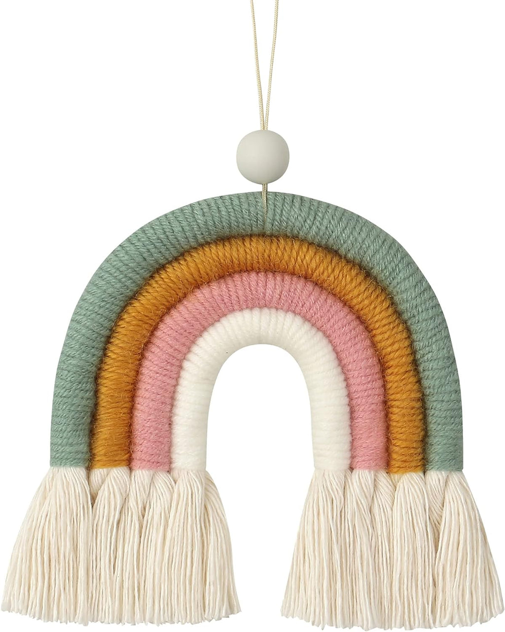 BOHO GARDEN Macrame Bohemian Rainbow Charm - Essential Oil Diffuser for Cars, Baby Nursery, Children’s Bedroom &amp; Home Decor - Decorative Hanging Air Freshener &amp; Accessories - Spring