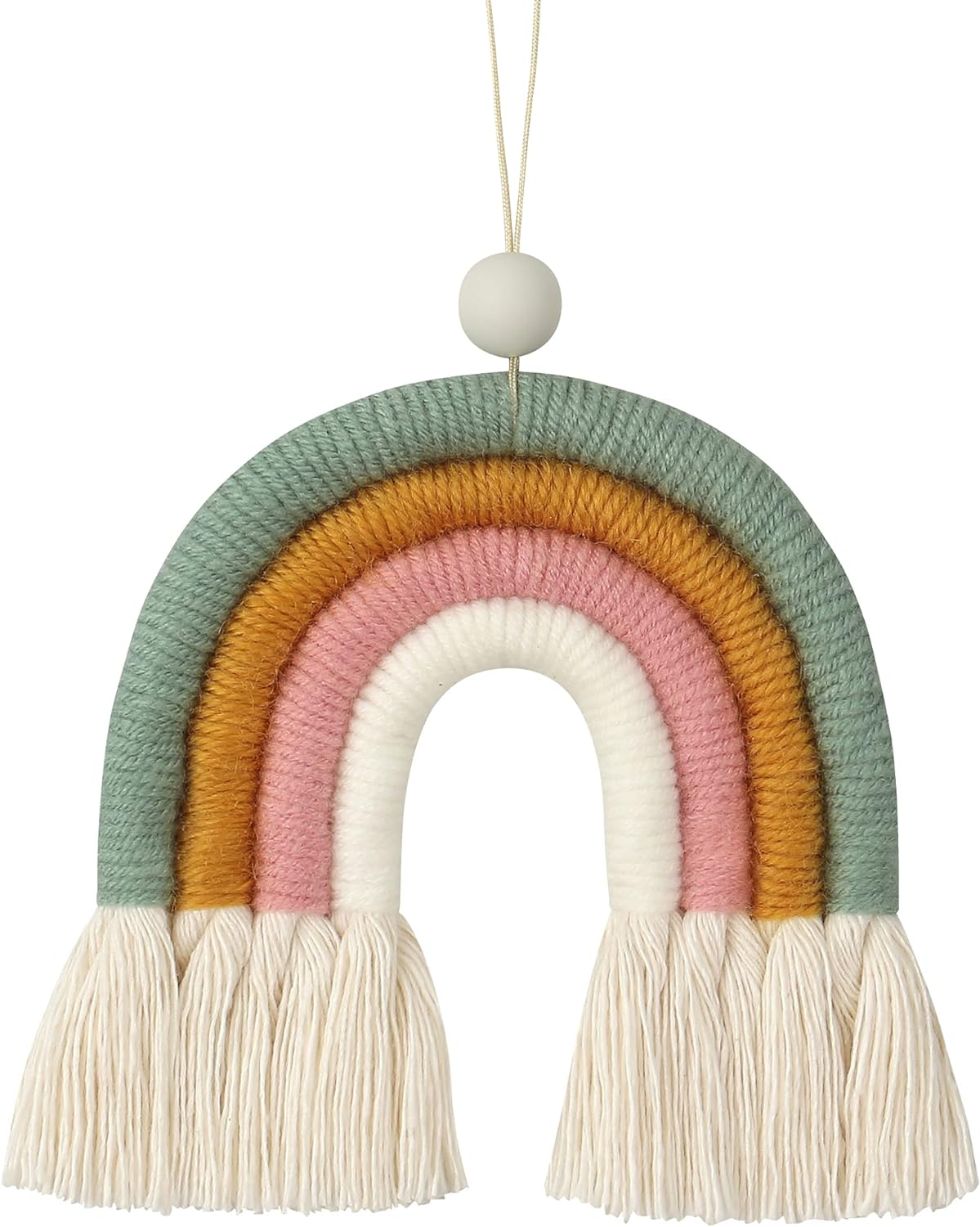 BOHO GARDEN Macrame Bohemian Rainbow Charm - Essential Oil Diffuser for Cars, Baby Nursery, Children’s Bedroom &amp; Home Decor - Decorative Hanging Air Freshener &amp; Accessories - Spring