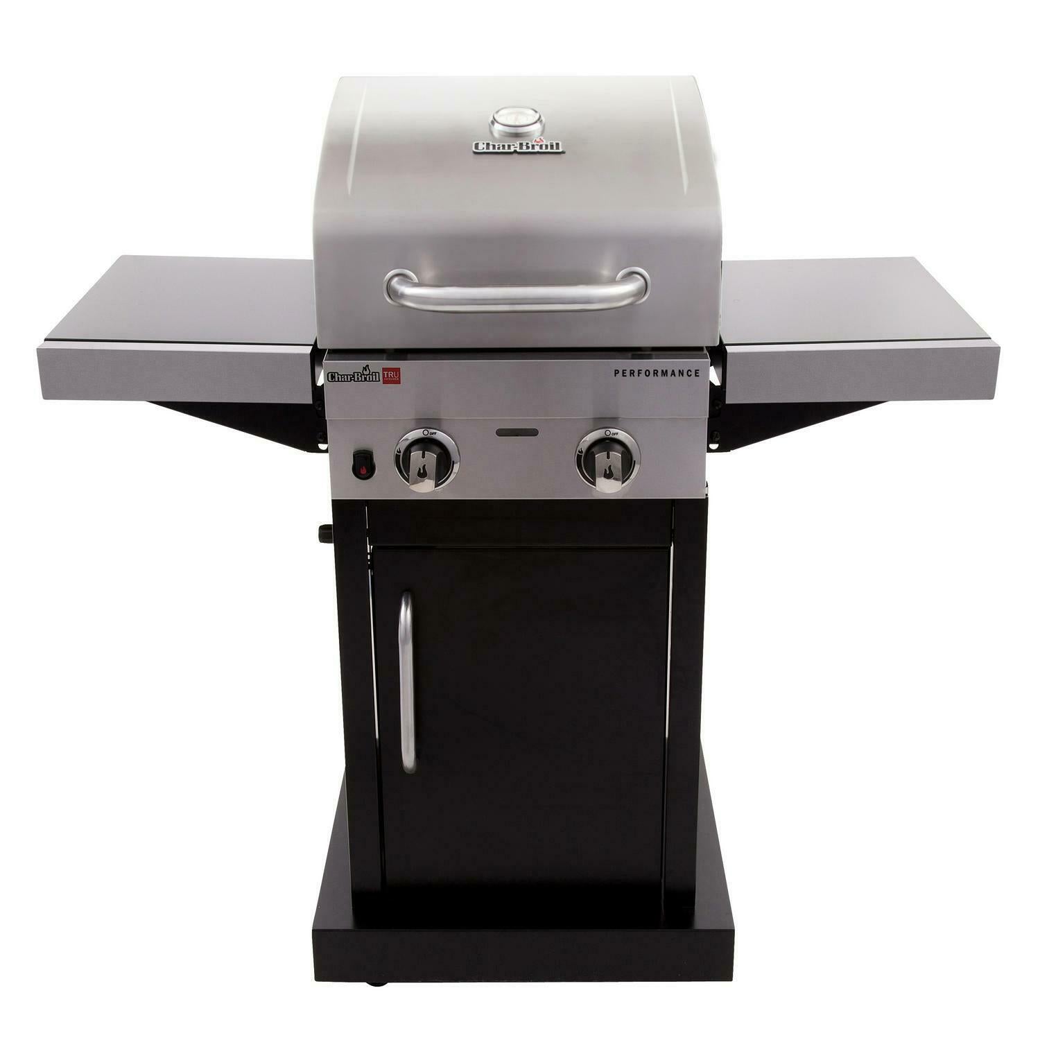 BBQ Gas Grill Propane Barbecue 2-Burner Liquid Propane Cabinet Outdoor Black