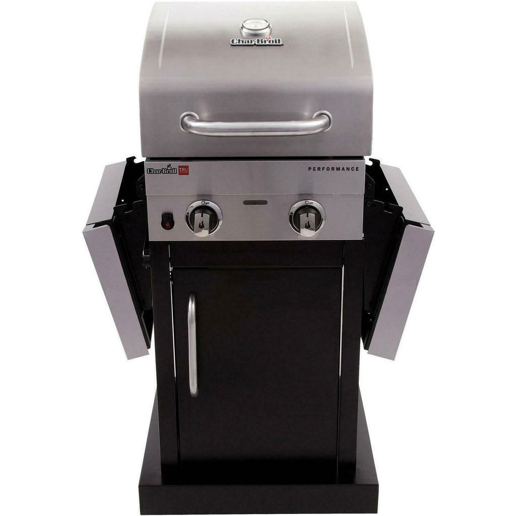 BBQ Gas Grill Propane Barbecue 2-Burner Liquid Propane Cabinet Outdoor Black