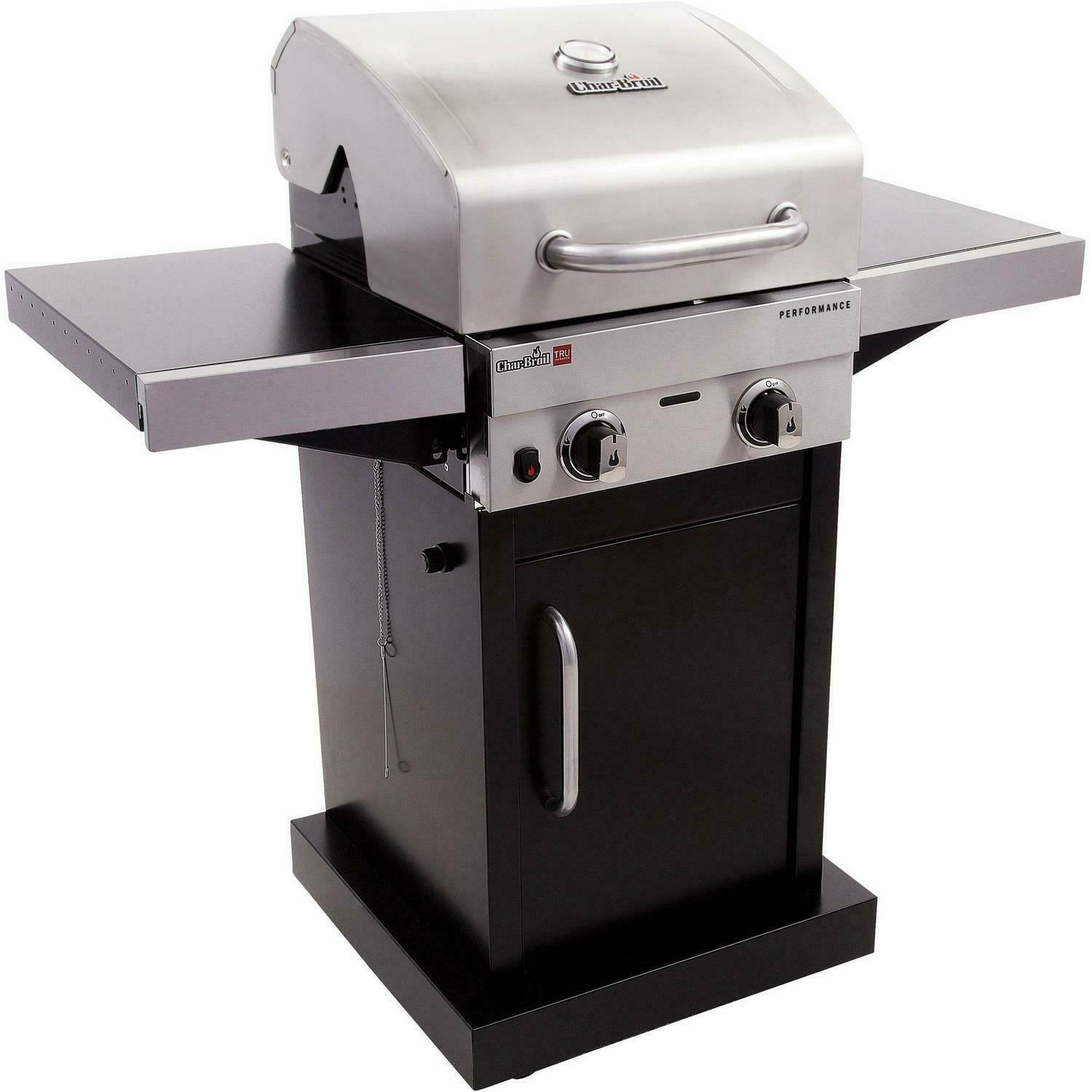 BBQ Gas Grill Propane Barbecue 2-Burner Liquid Propane Cabinet Outdoor Black