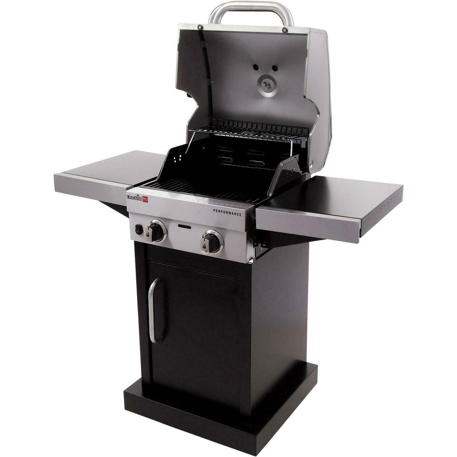 BBQ Gas Grill Propane Barbecue 2-Burner Liquid Propane Cabinet Outdoor Black