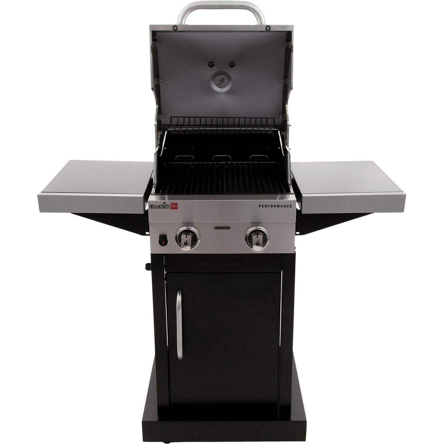 BBQ Gas Grill Propane Barbecue 2-Burner Liquid Propane Cabinet Outdoor Black