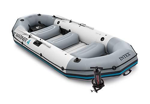 Mariner 4-Person Inflatable River Lake Dinghy Boat and Oars Set | 68376EP