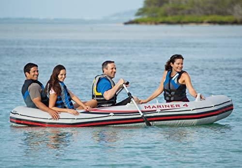 Mariner 4-Person Inflatable River Lake Dinghy Boat and Oars Set | 68376EP