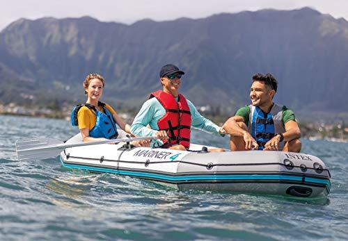 Mariner 4-Person Inflatable River Lake Dinghy Boat and Oars Set | 68376EP