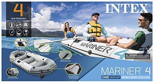 Mariner 4-Person Inflatable River Lake Dinghy Boat and Oars Set | 68376EP