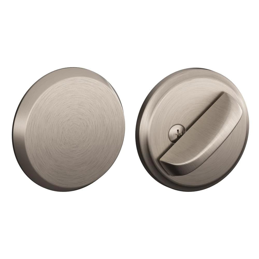 Satin Nickel Thumbturn Deadbolt with Exterior Plate
