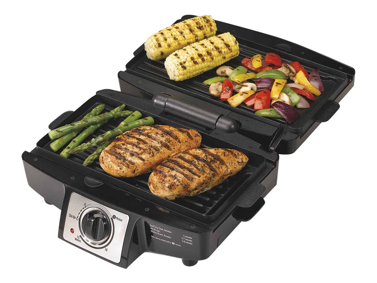 Hamilton Beach Easy-Clean Indoor 25332 - Grill - electrical - 110 sq.in - brushed  steel