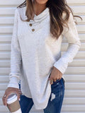 Pure Color Loose Casual Long-sleeved T-shirt