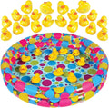 duck pond matching game for kids by gamie - includes 20 plastic ducks with numbers and 3’ x 6” inflatable pool - fun memory game - water outdoor game for children, preschoolers, birthday party