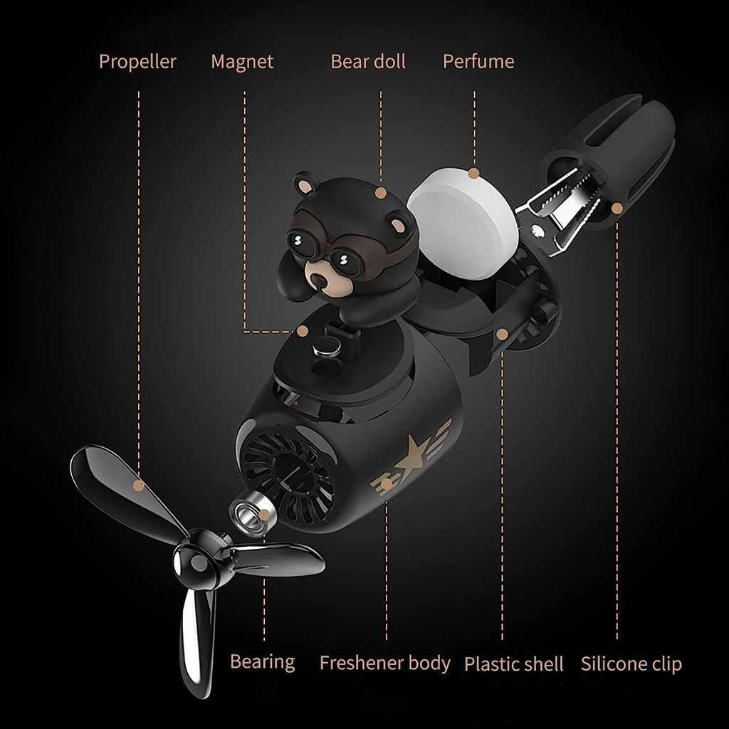 Cacacece Bear Pilot Car Air Fresheners Automotive Air Outlet Creative Car Perfume Fragrance