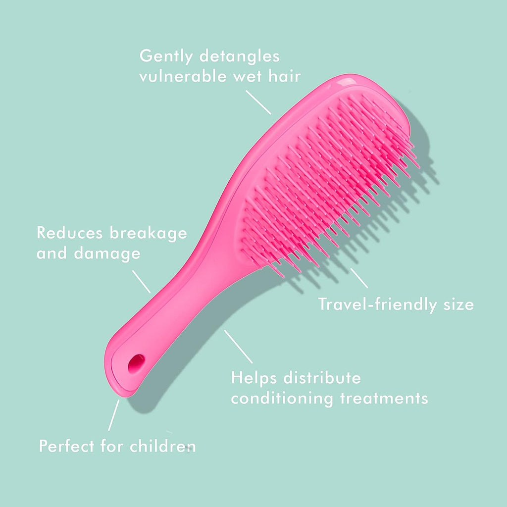 Tangle Teezer The Mini Ultimate Detangling Brush, Dry and Wet Hair Brush Detangler for Traveling and Small Hands, Pink Sherbert