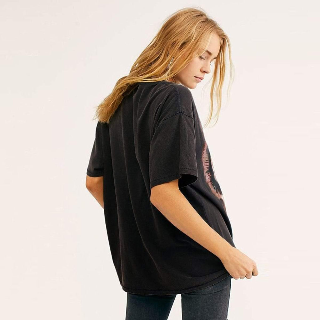 black oversized tiger tees pullover tops