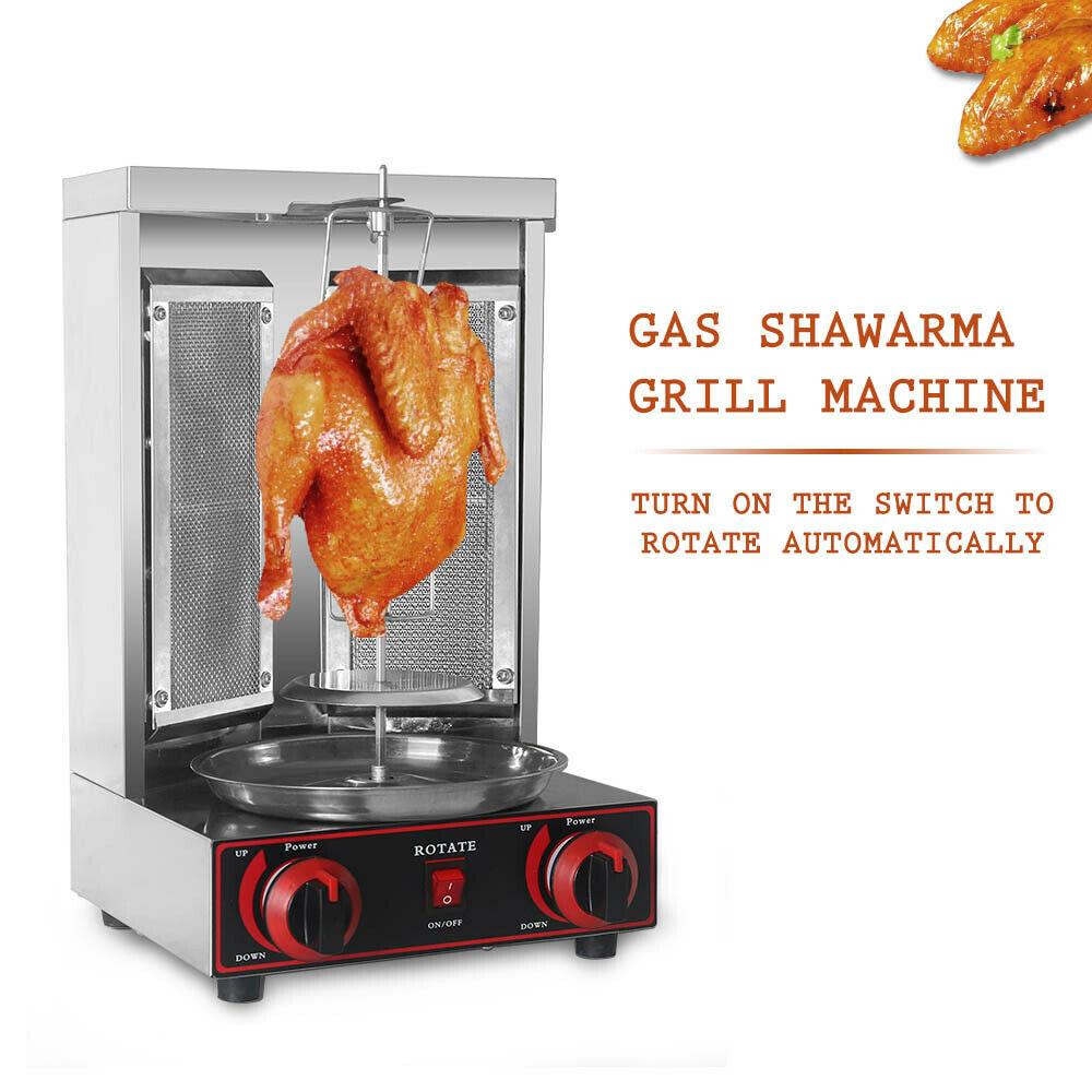 Steel LPG Gas Shawarma Grill Machine Doner Kebab Rotisserie Grill