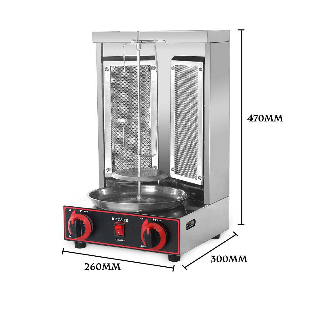 Steel LPG Gas Shawarma Grill Machine Doner Kebab Rotisserie Grill