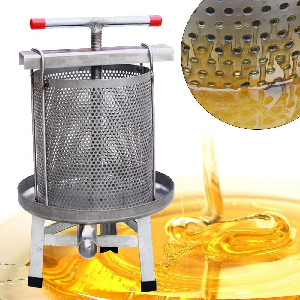 Honey Presser Beeswax Extractor Beekeeping Machine  Steel Household Manual Honey Press Extractor Beekeeping Tool for Wine Honey and Juice Ma(201  steel)