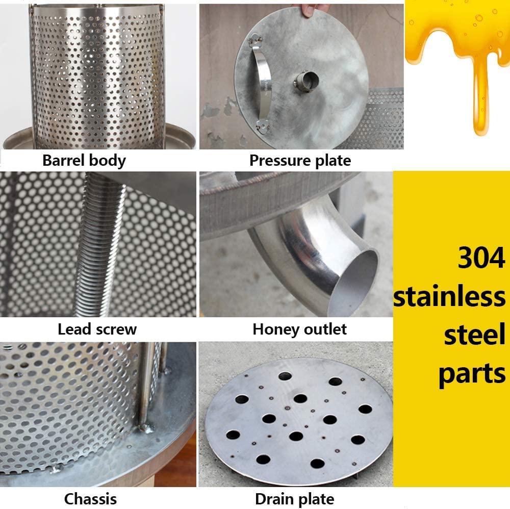 Honey Presser Beeswax Extractor Beekeeping Machine  Steel Household Manual Honey Press Extractor Beekeeping Tool for Wine Honey and Juice Ma(201  steel)