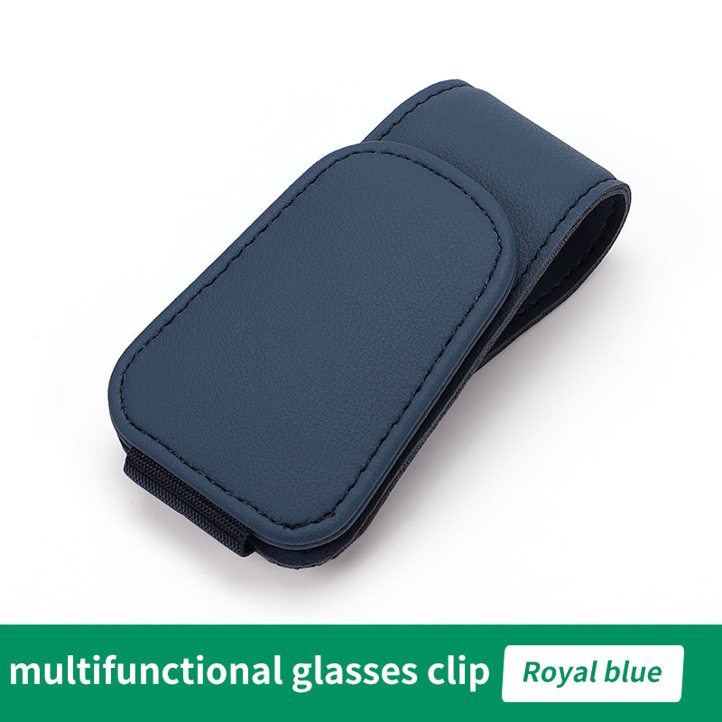 Car Visor Sunglass Holder, Magnetic PU Leather Glasses Eyeglass Hanger Clip For Car Sunglasses Holder And Ticket Card Clip For Car Visor Accessories