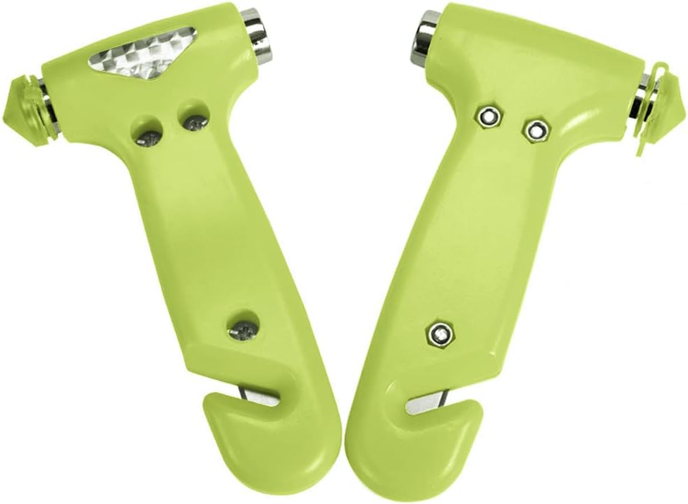 MOTORBUDDY 2-Pack Car Safety Hammer, Auto Emergency Escape Hammer with Window Breaker and Seat Belt Cutter, Emergency Escape Tool for Car Accidents, Glow in The Dark