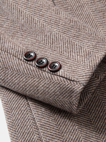 mens business woolen single-breasted thick suit collar casual overcoat
