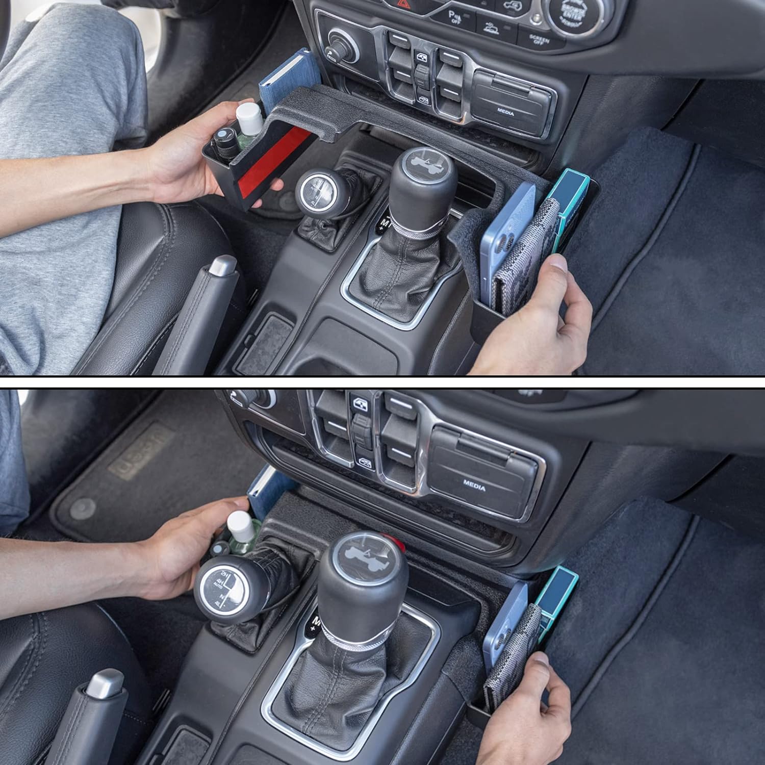 Center Console Gear Shift Organizer Tray Compatible with Jeep Wrangler JL/JLU 2023 2019-2023 2024 and Jeep Gladiator JT Truck 2023 2023 2023 2023 Storage Box Accessories (Not for JK/JKU)