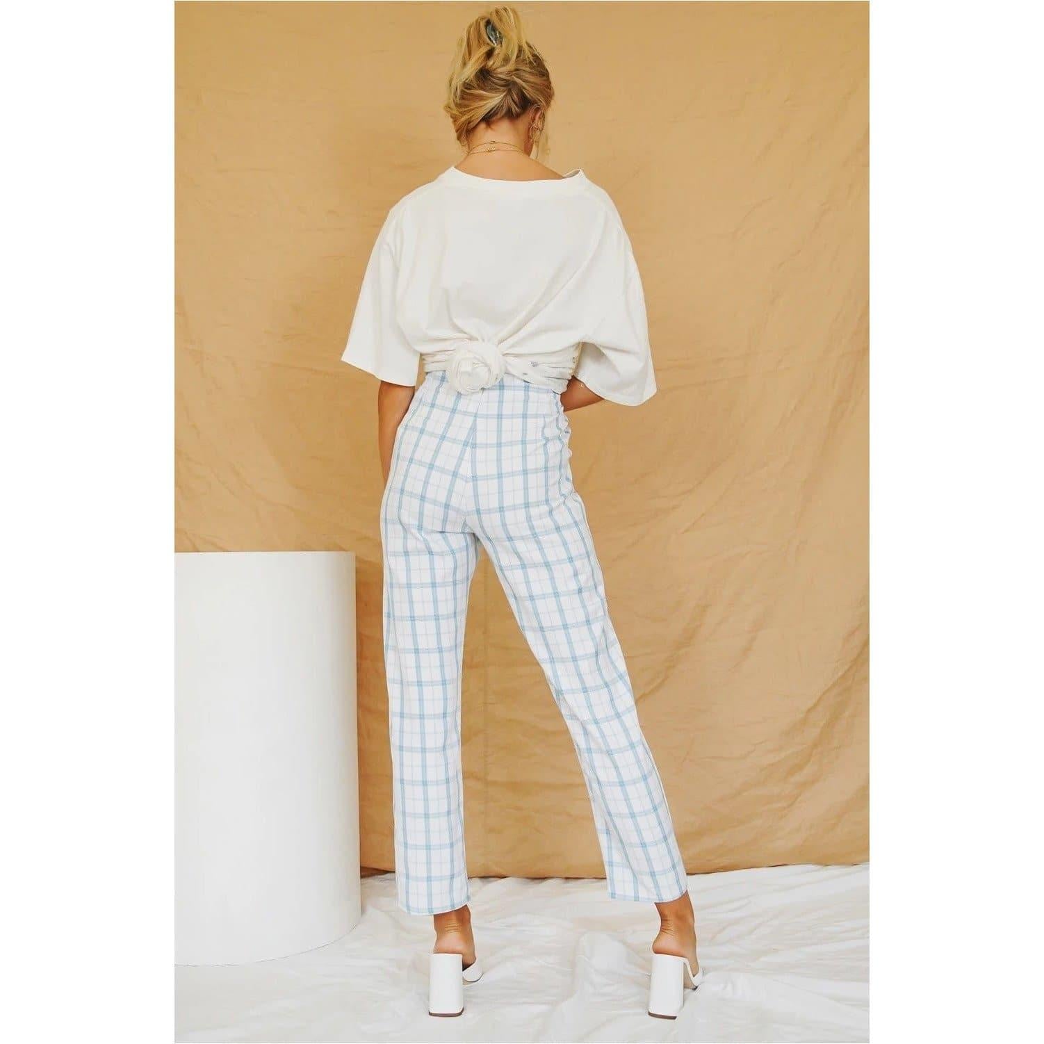 patchwork chic plaid trousers