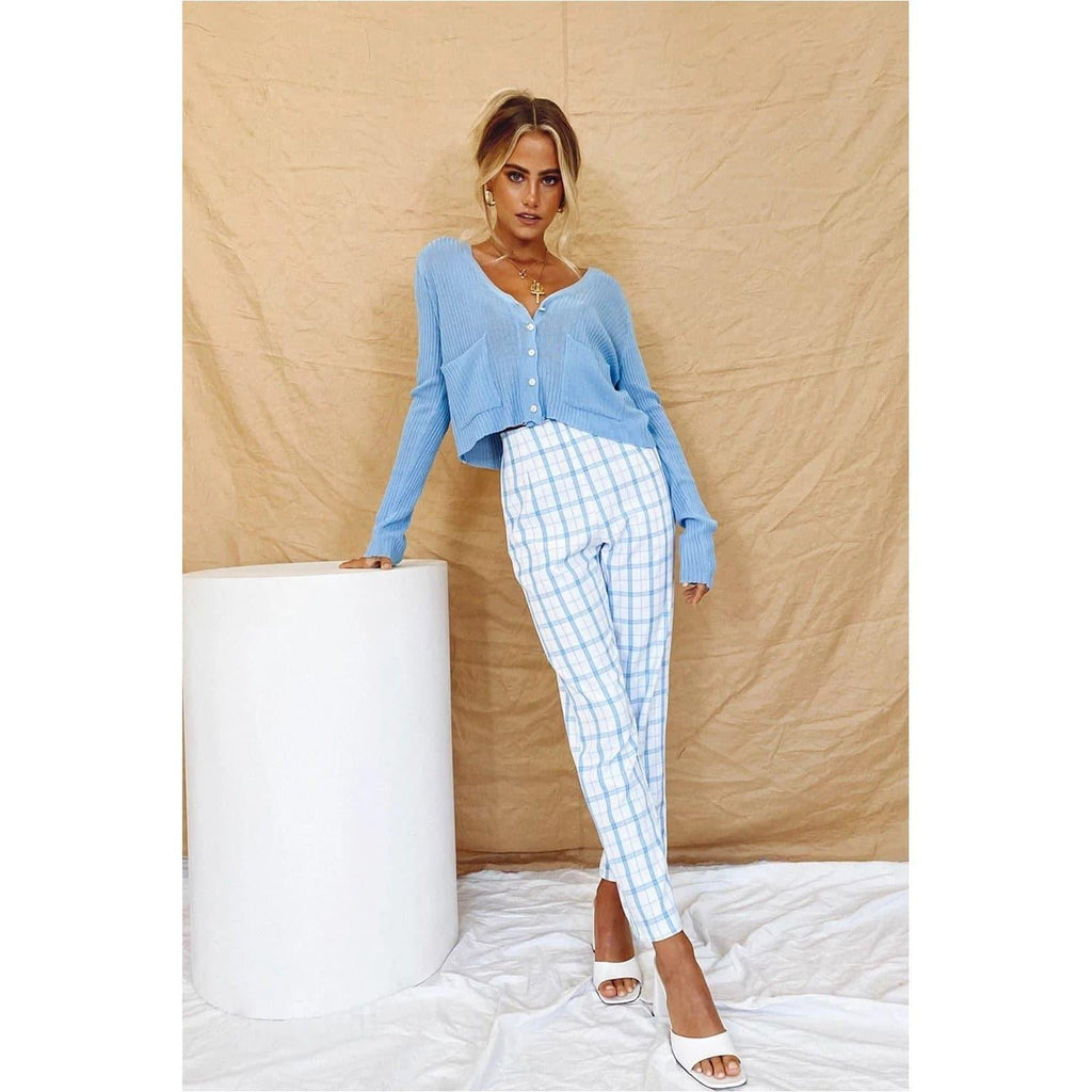 patchwork chic plaid trousers