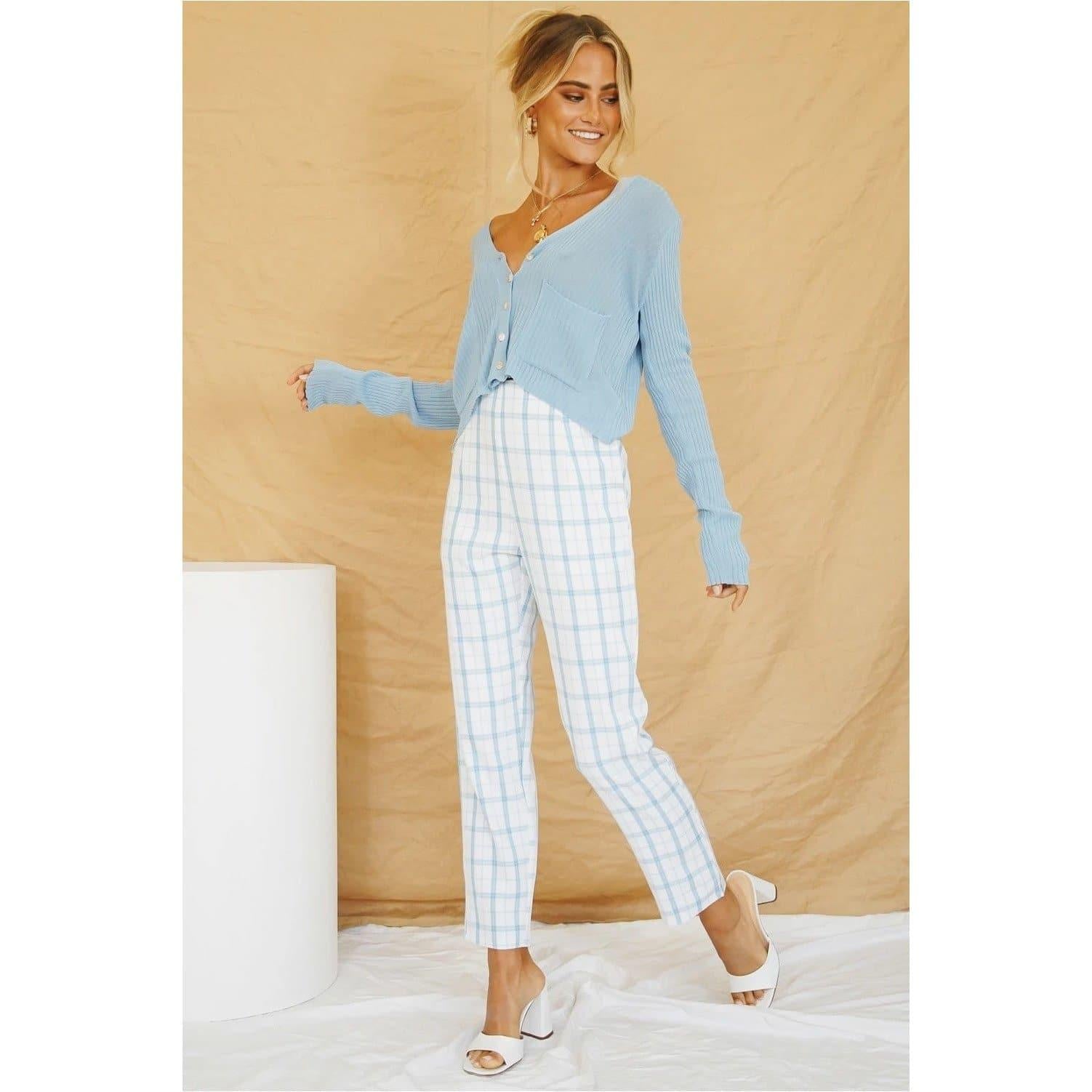 patchwork chic plaid trousers
