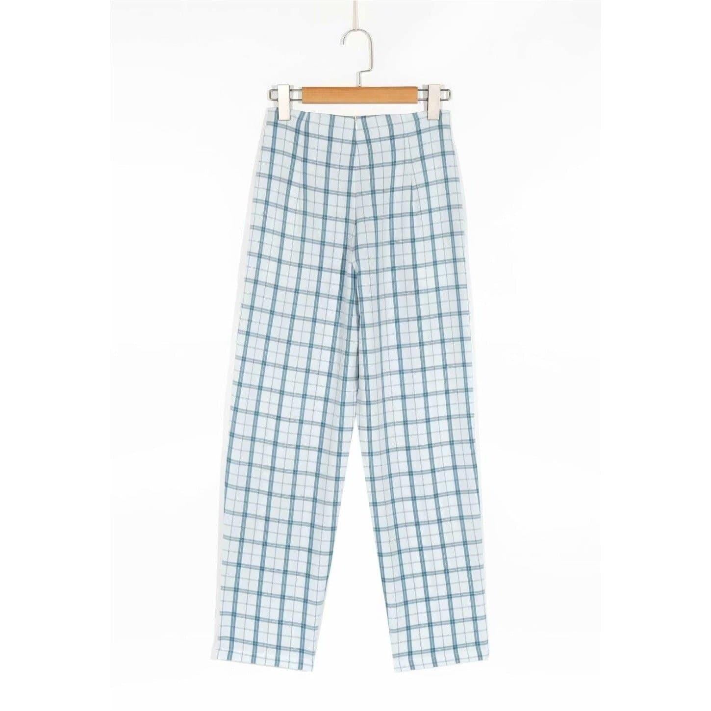 patchwork chic plaid trousers