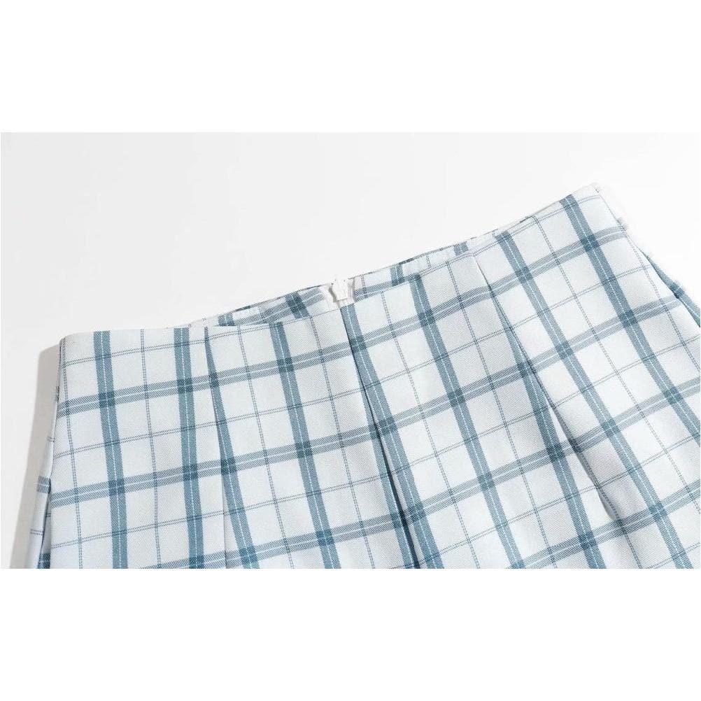 patchwork chic plaid trousers